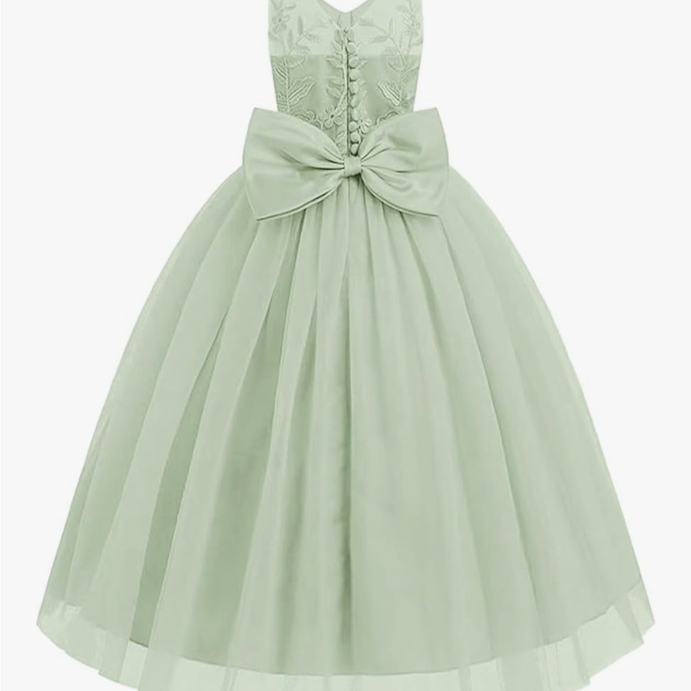 Green flower girl dress